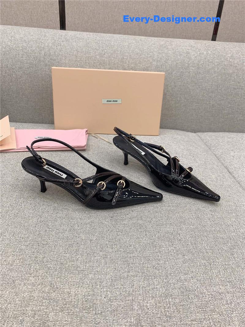 miumiu catwalk style pointed toe kitten heels