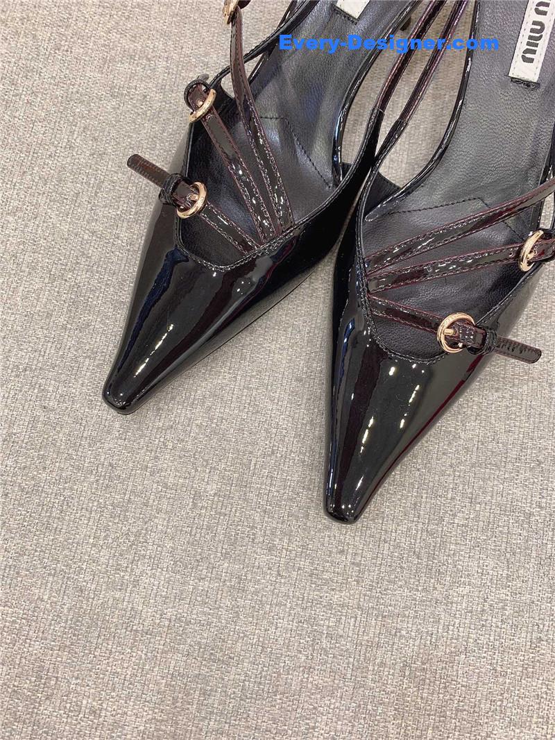 miumiu catwalk style pointed toe kitten heels