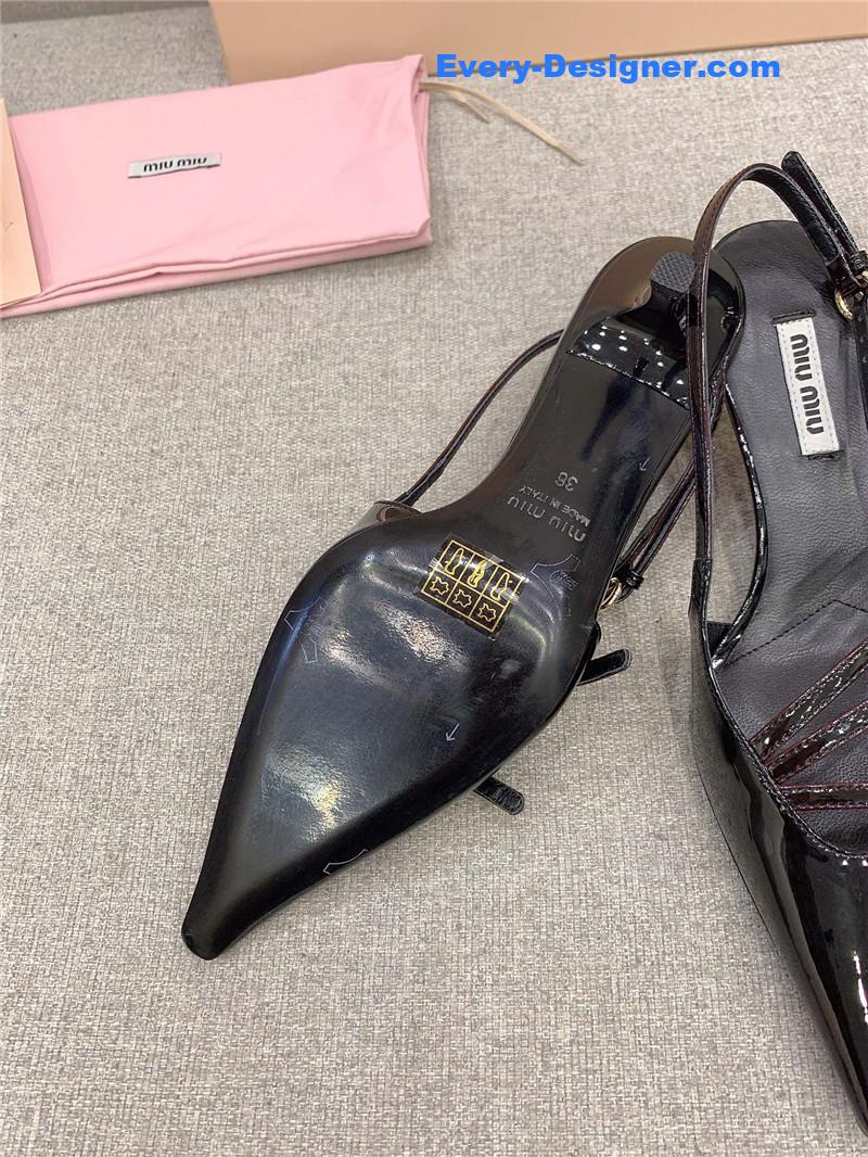 miumiu catwalk style pointed toe kitten heels