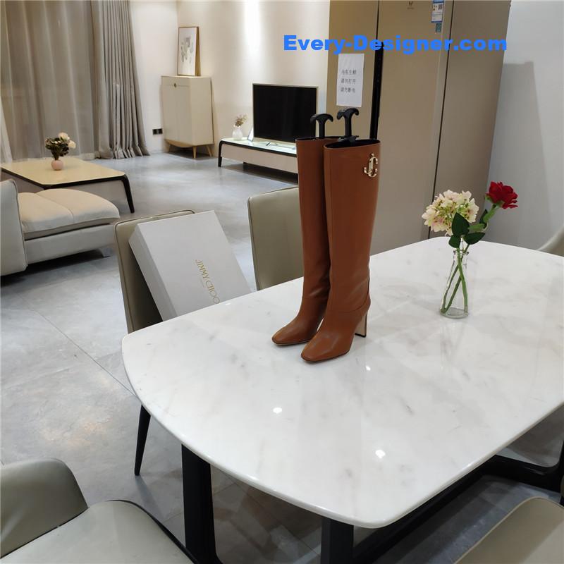 Jimmy Choo Mahesa 100 Brown Leather Knee-High Boots