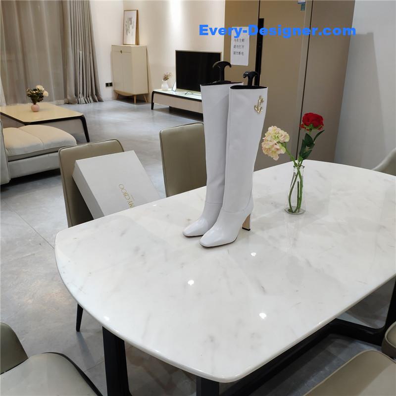 J1m*y Ch00 mahesa 100 white leather knee-high boots