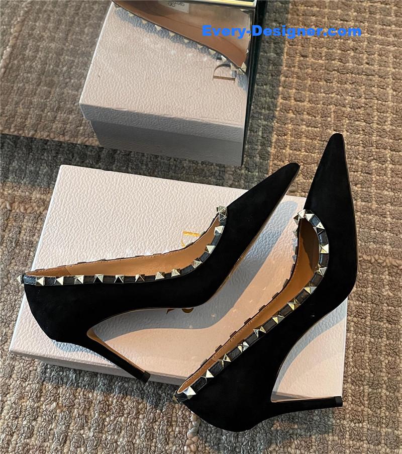 Va1e*ntin0 autumn and winter rivet elegant high heels