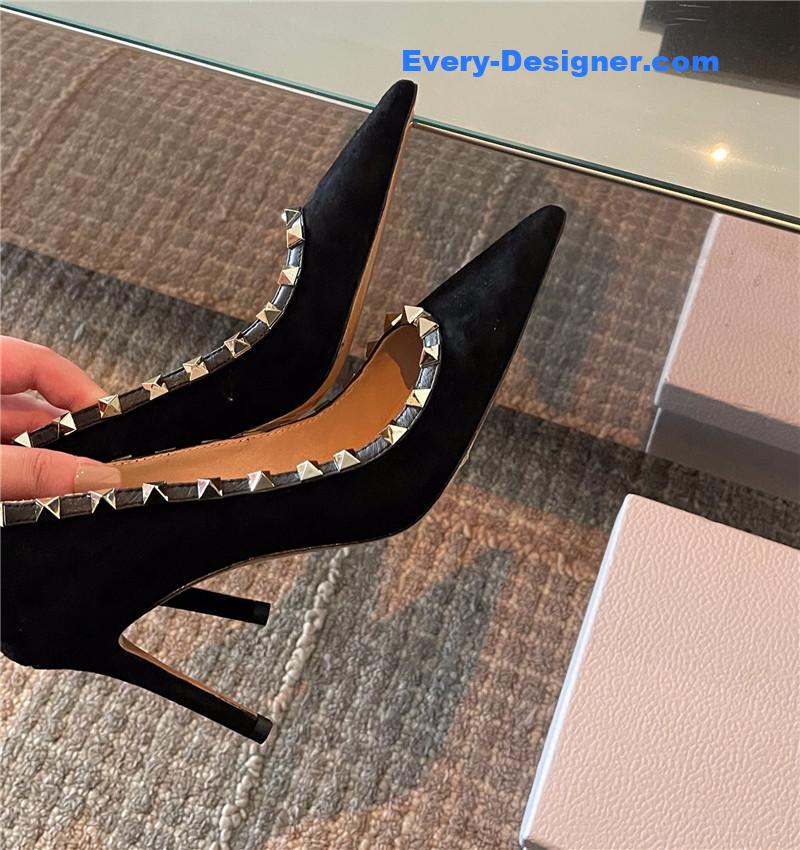 Va1e*ntin0 autumn and winter rivet elegant high heels