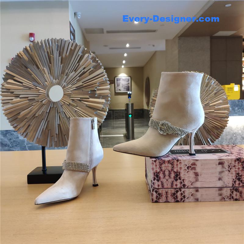 J1m*y Ch00 kaza embellished suede ankle boots