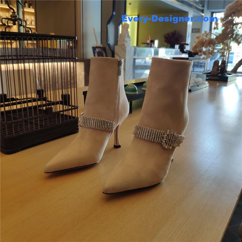 J1m*y Ch00 kaza embellished suede ankle boots