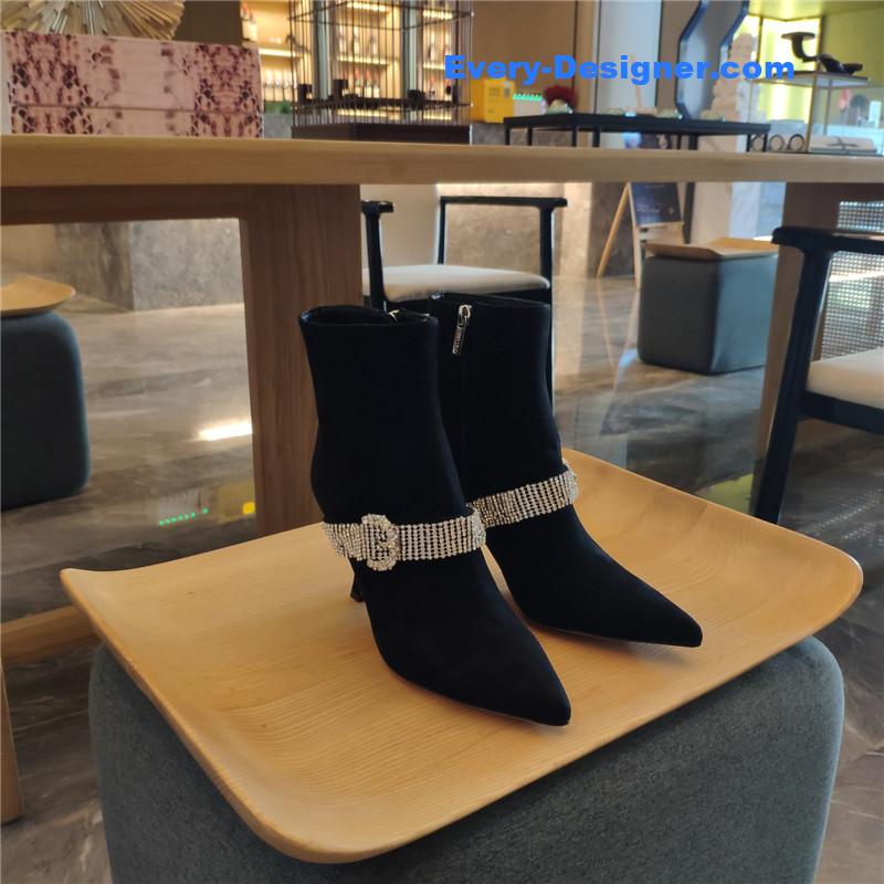 Jimmy Choo Kaza Embellished Black Suede Ankle Boots