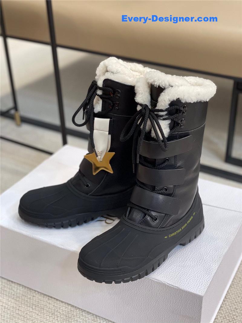 Dior D-Venture Leather Snow Boots