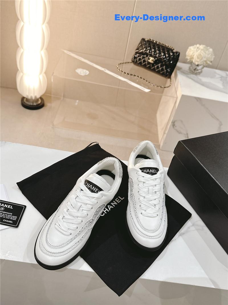 Chanel new double c rhinestone sneakers baseball shoes