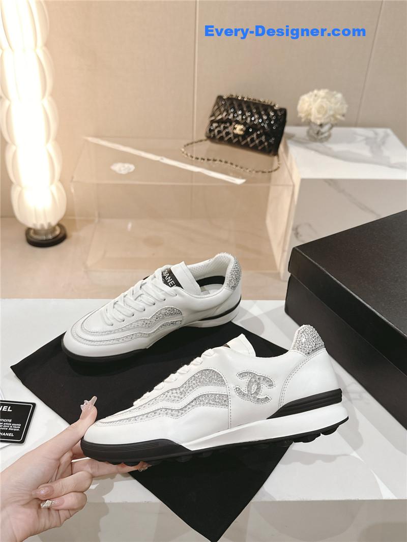 Chanel new double c rhinestone sneakers baseball shoes
