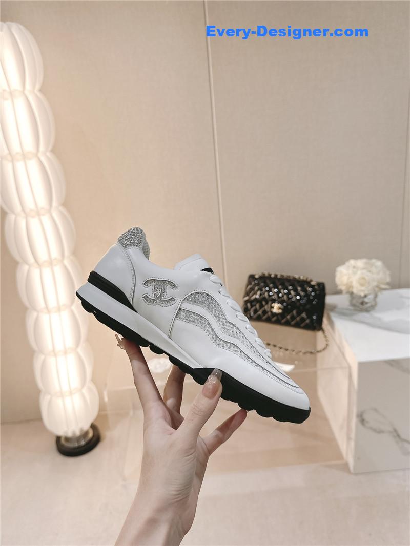 Chanel new double c rhinestone sneakers baseball shoes