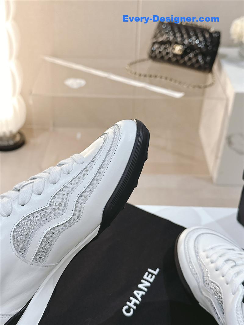 Chanel new double c rhinestone sneakers baseball shoes