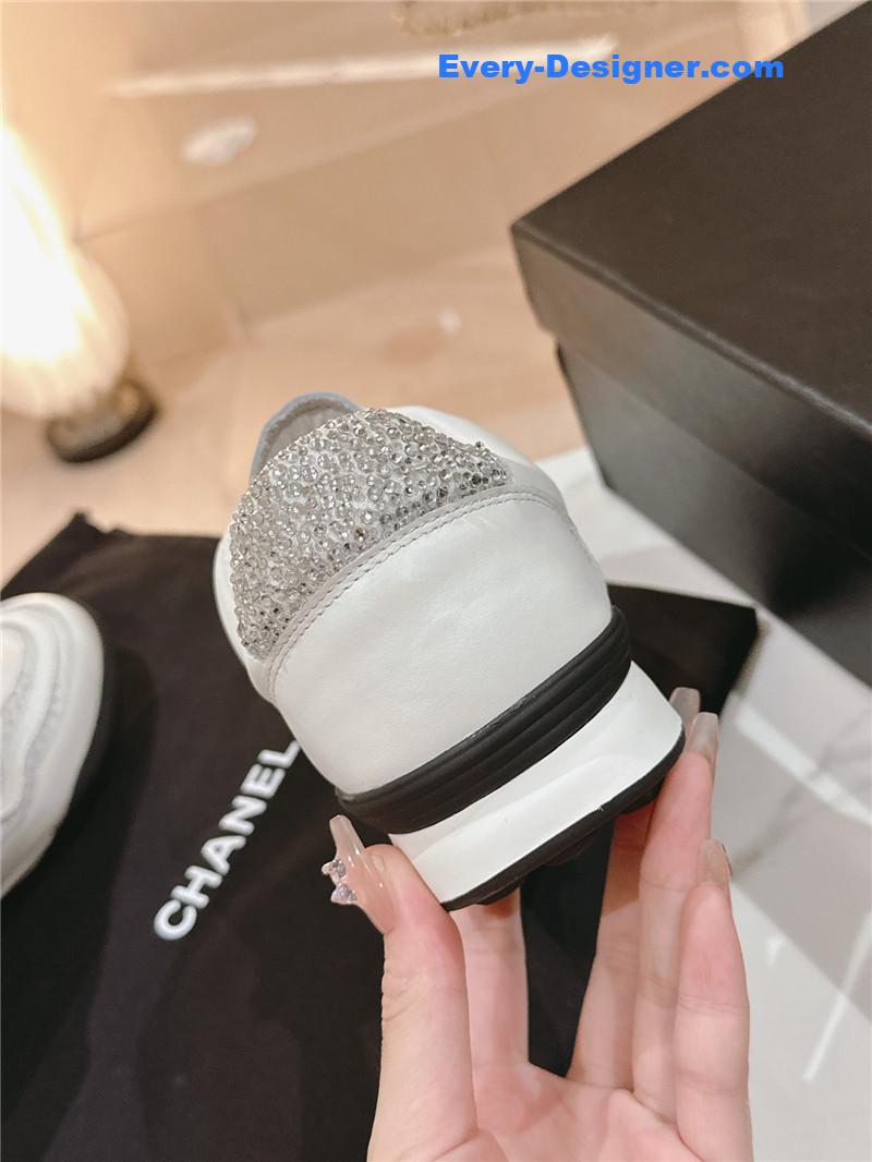Chanel new double c rhinestone sneakers baseball shoes
