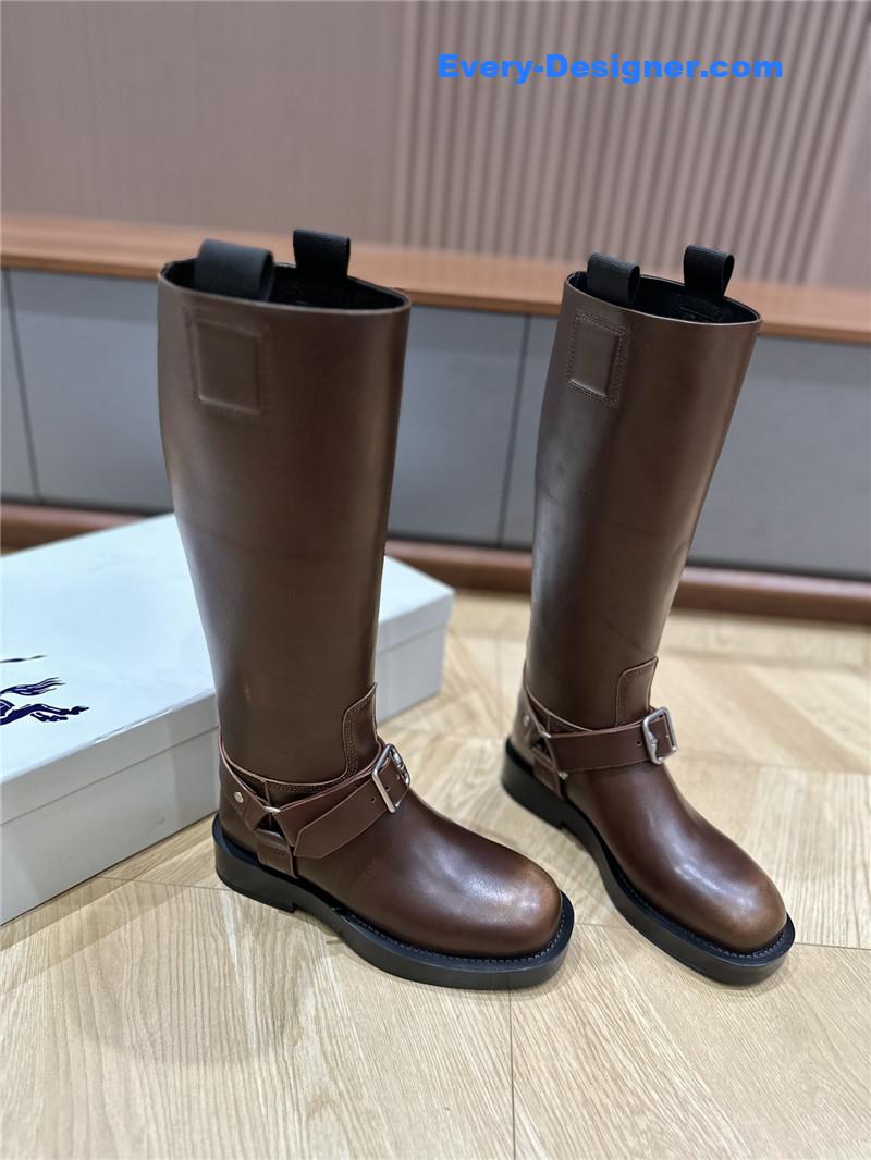 Burberry Leather Saddle High Boots