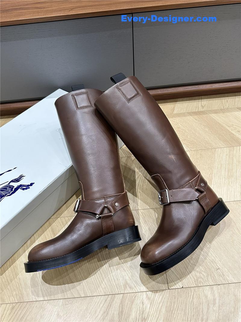 Burberry Leather Saddle High Boots