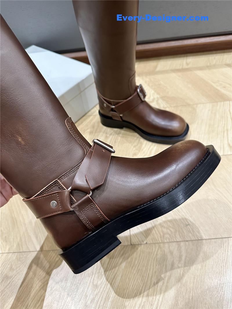 Burberry Leather Saddle High Boots