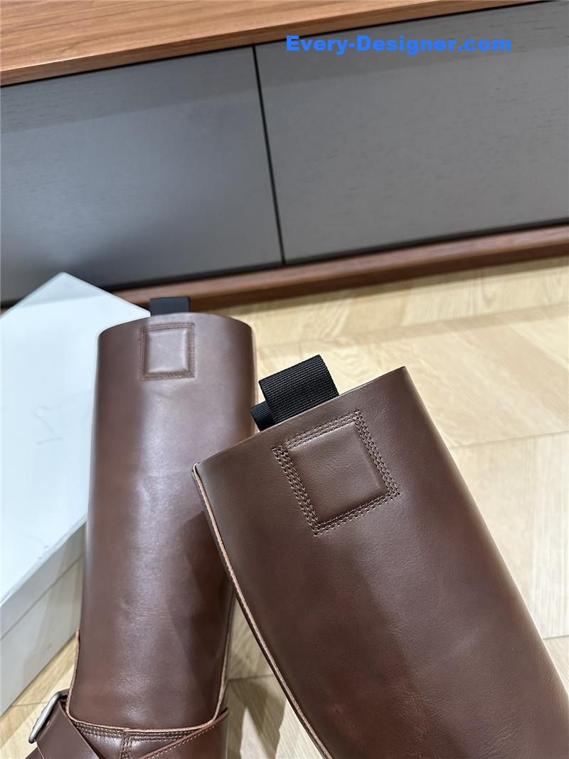 Burberry Leather Saddle High Boots