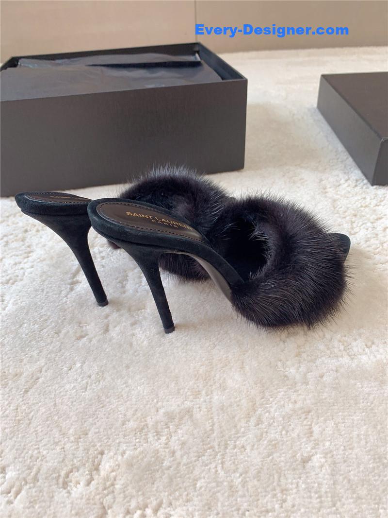 Y51 mink high heels