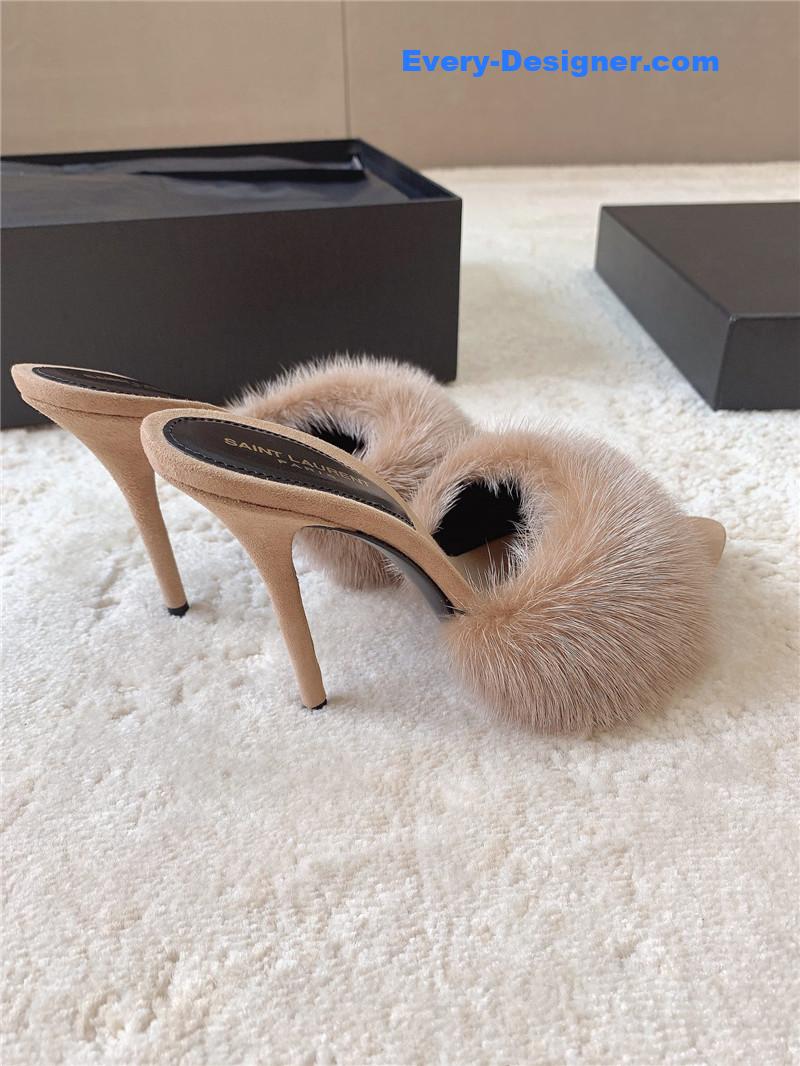 Y51 mink high heels