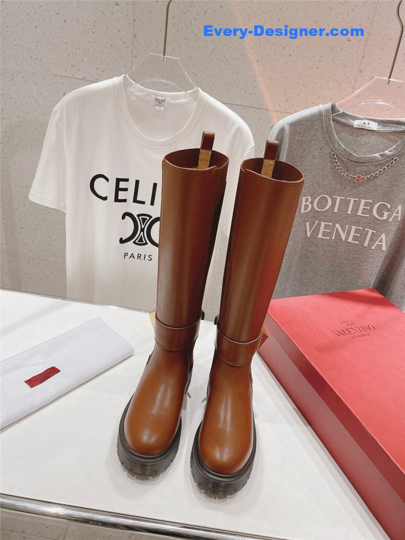 Va1e*ntin0 platform knee high boots in brown