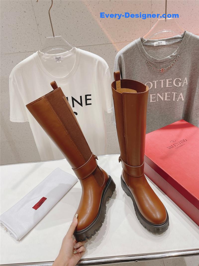Va1e*ntin0 platform knee high boots in brown