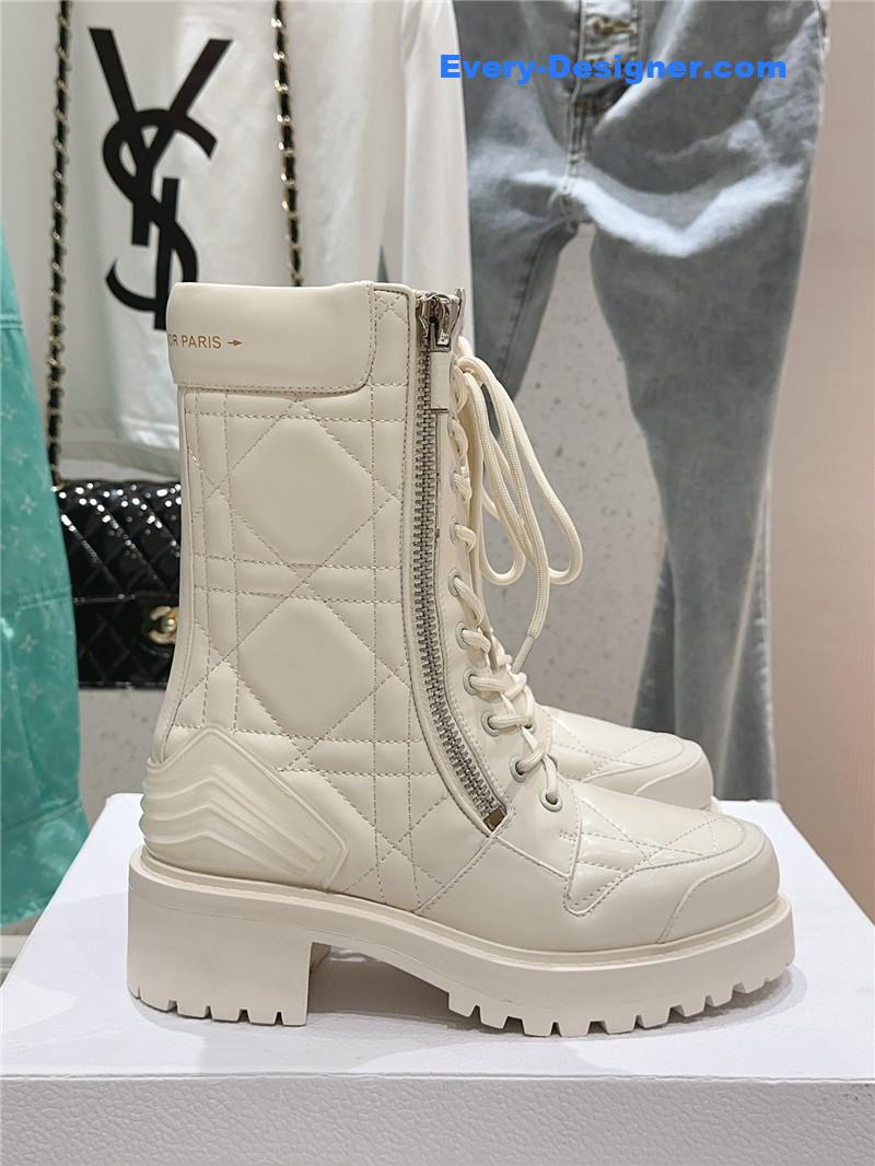 Dior D-Leader Martin Boots Women’s White