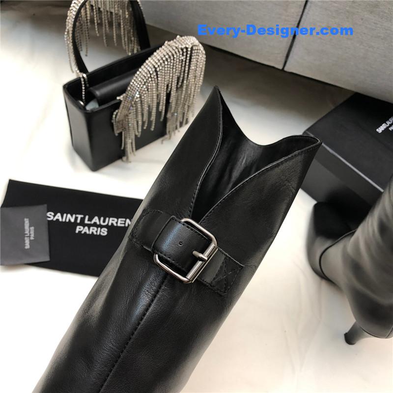 Sa1nt Lau*nt black over-the-knee boots