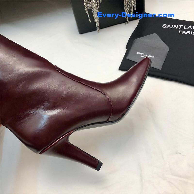 Sa1nt Lau*nt brown over-the-knee boots