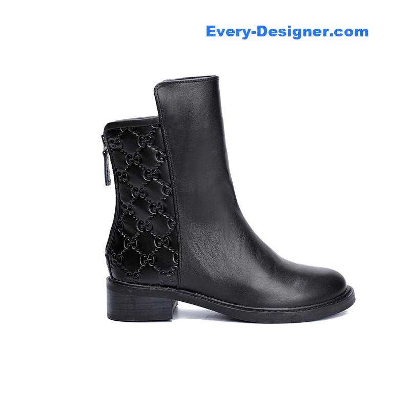 Gvc*1 classic cowhide printed embossed ankle boots