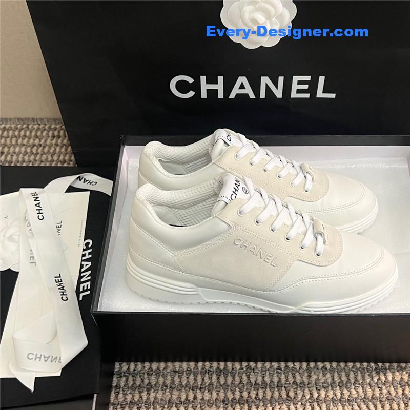 Ch**el cc logo white sneakers