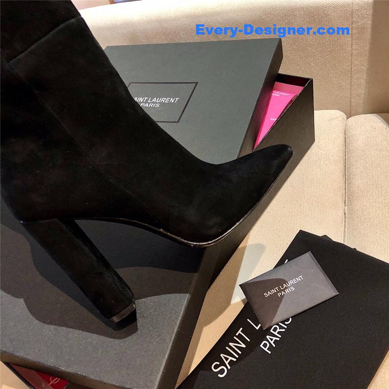 Sa1nt Lau*nt women’s black suede over-the-knee boots