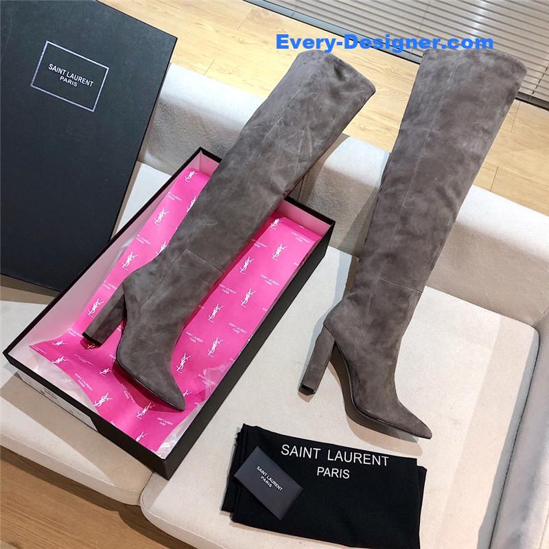 Sa1nt Lau*nt women’s suede over-the-knee boots