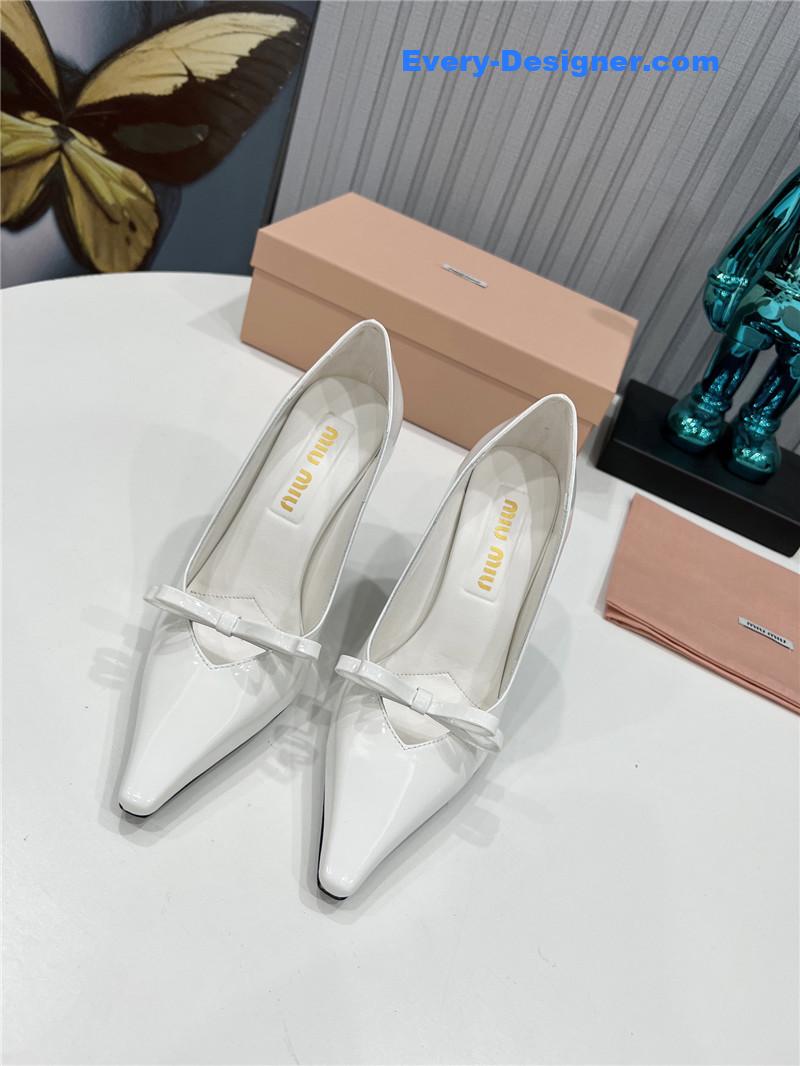 miumiu new two-color stitching high-heeled sandals