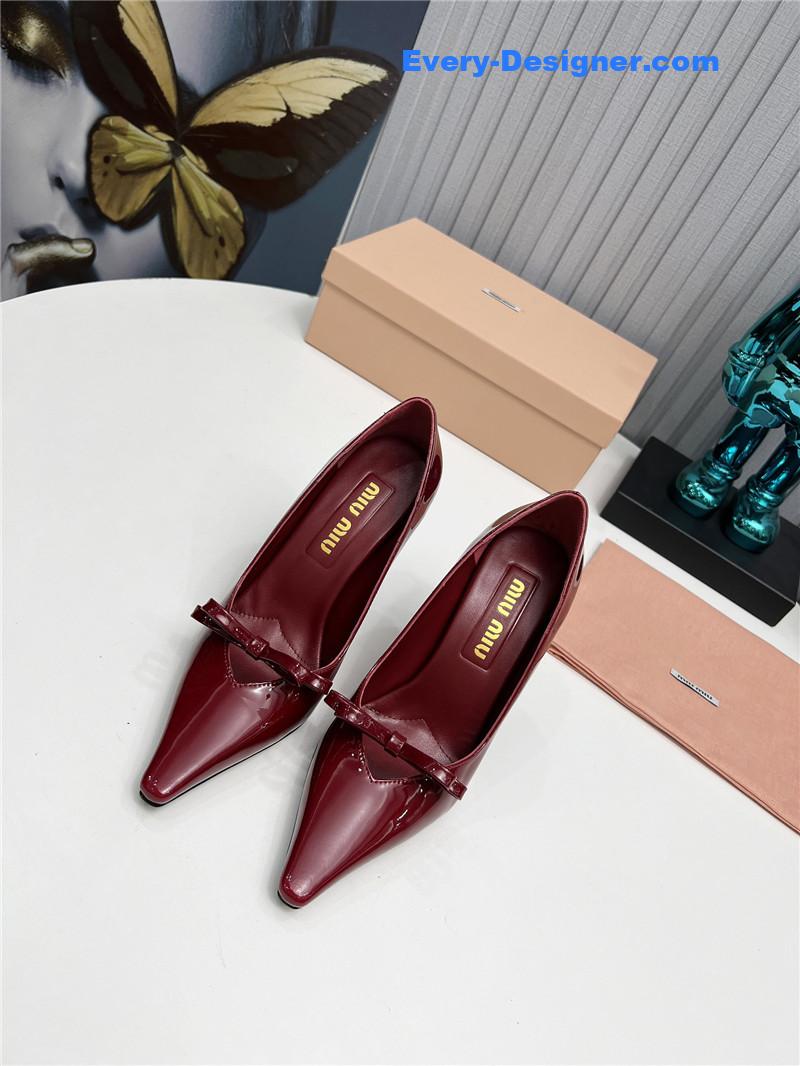 miumiu new two-color stitching high-heeled sandals