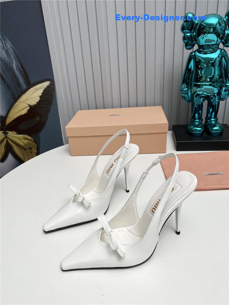 miumiu new two-color stitching high-heeled sandals