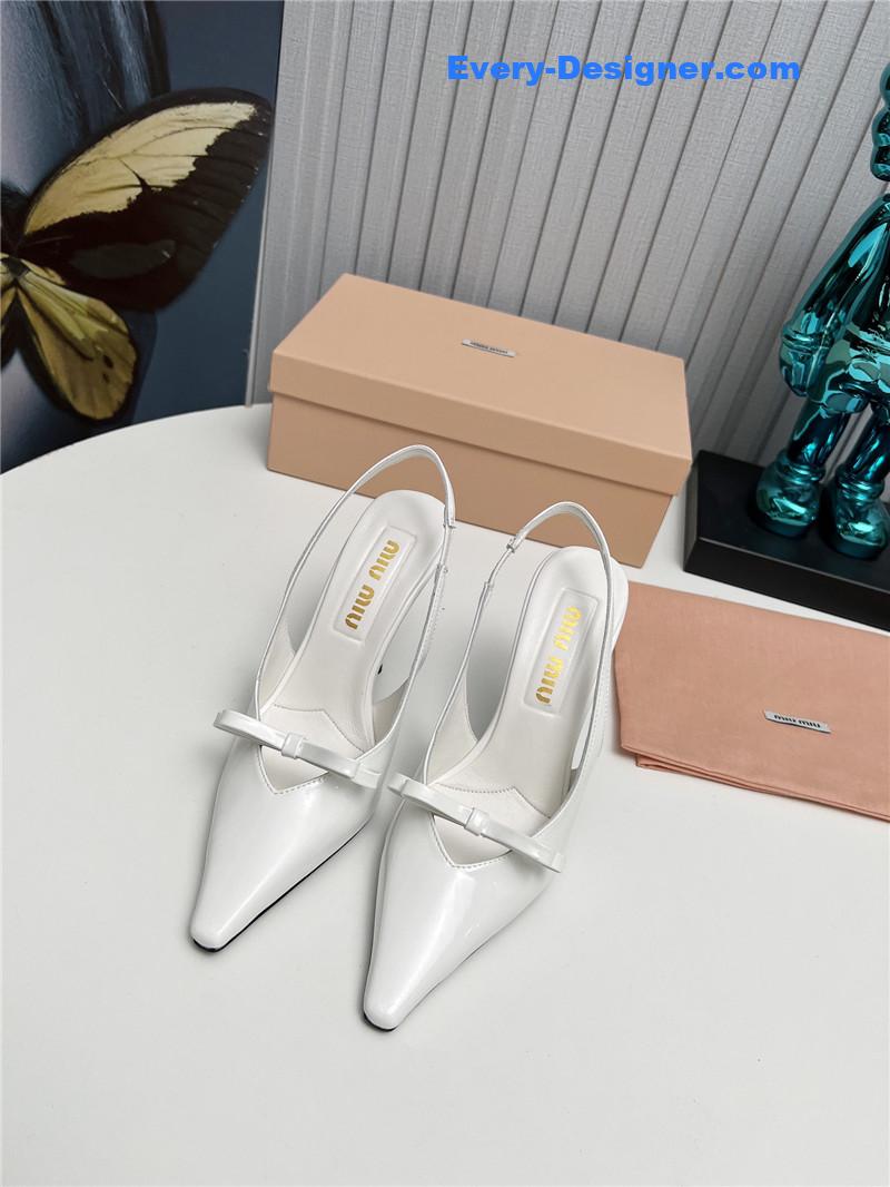miumiu new two-color stitching high-heeled sandals