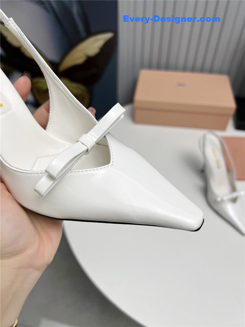 miumiu new two-color stitching high-heeled sandals