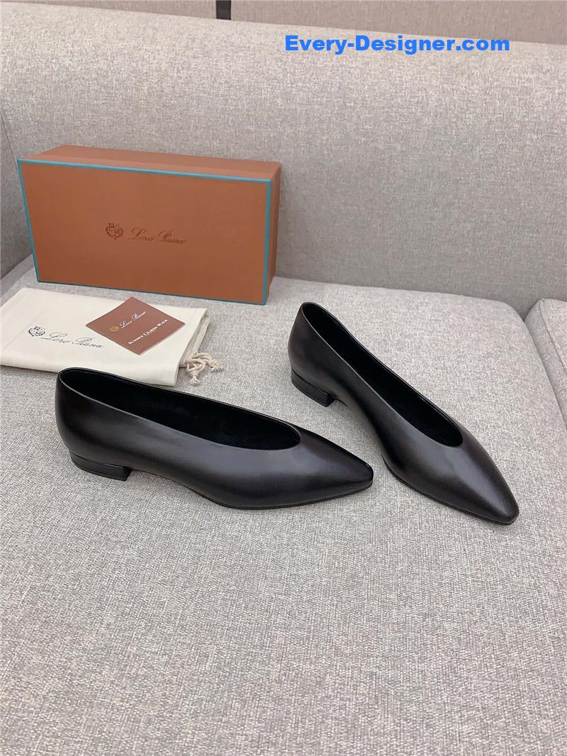 loro piana new pointed toe witch flat shoes
