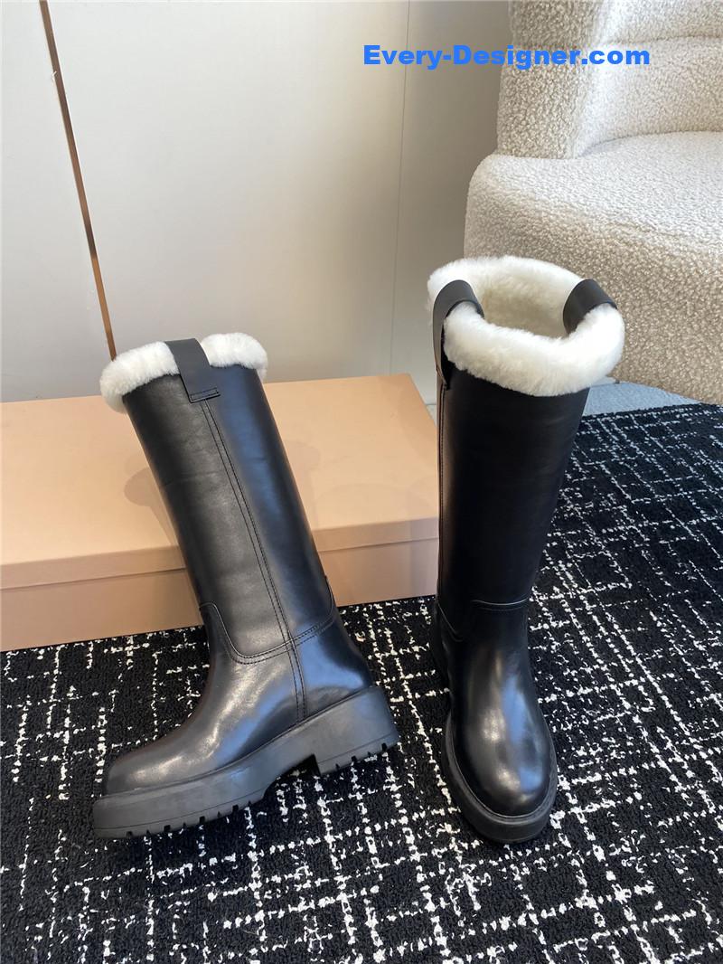 Miu Miu Fumé Black Leather Boots for Women