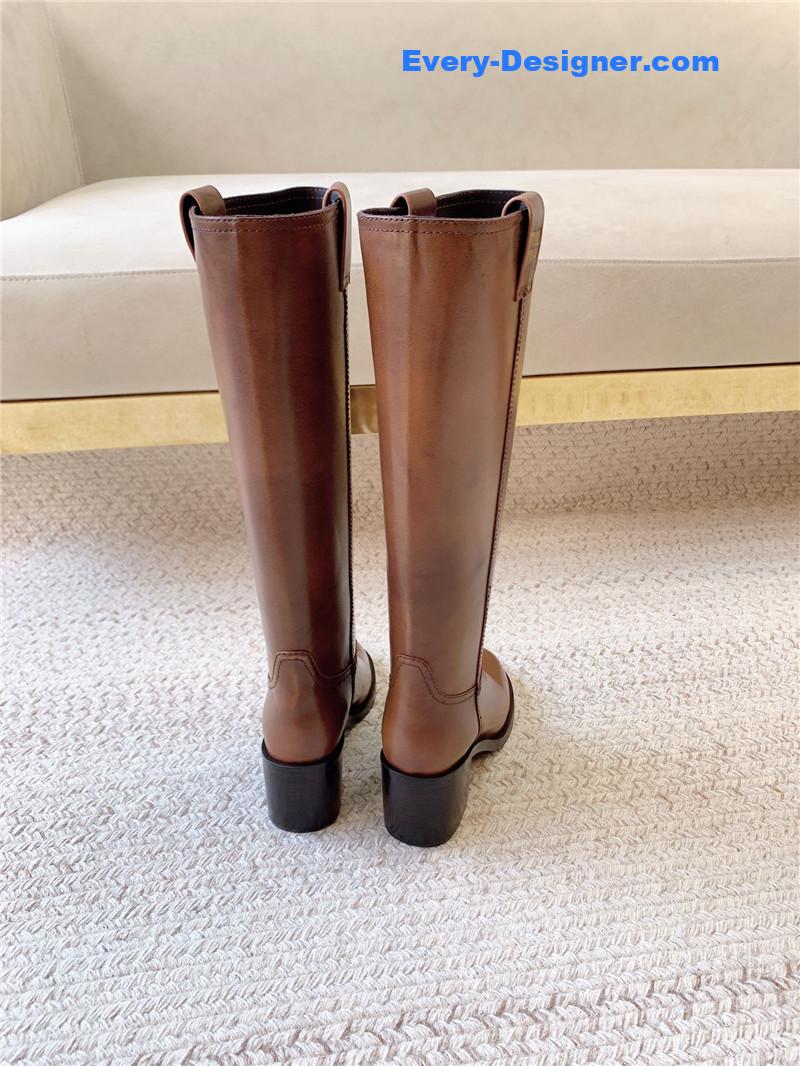 Miu Miu Logo-Tab Knee-High Boots