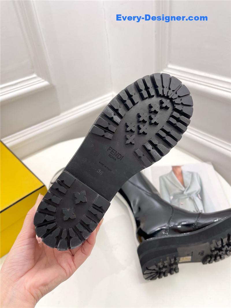 F**di patent leather platform knee-high boots