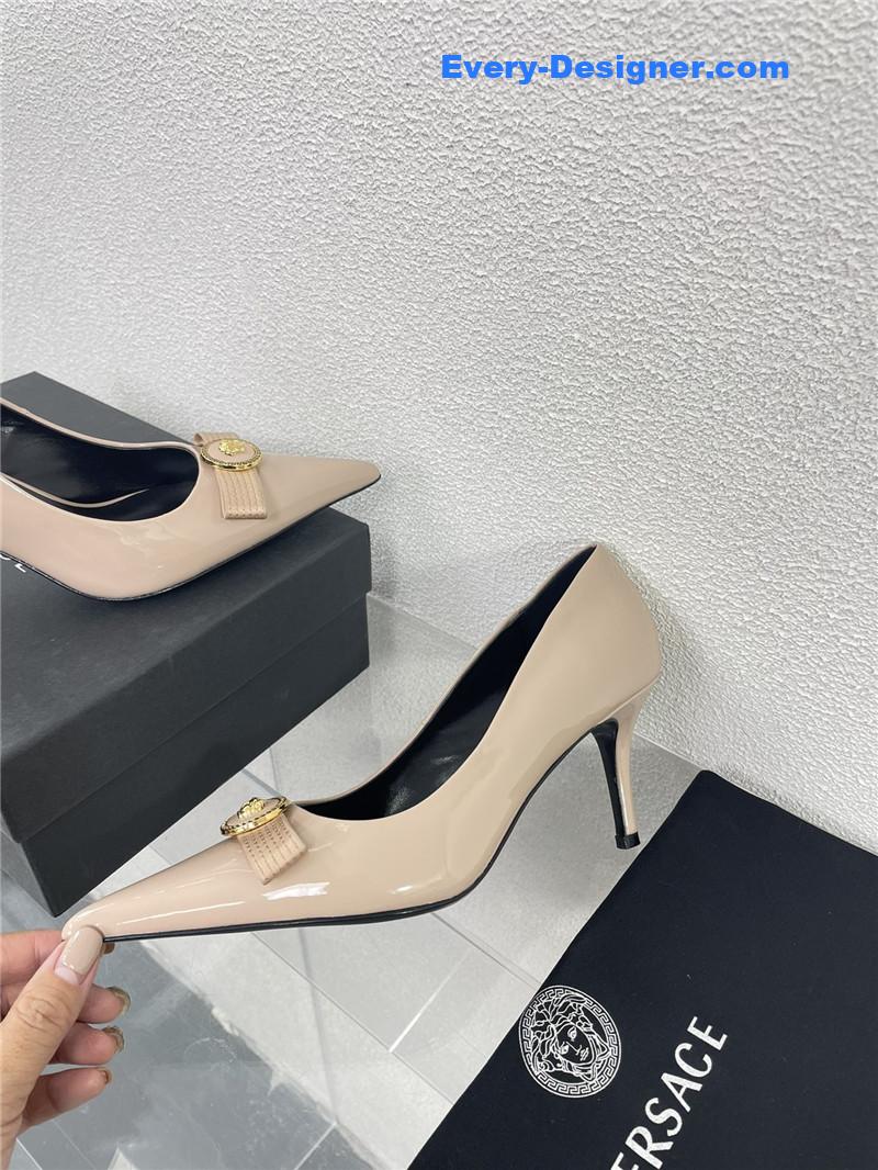 Versace patent leather high heel shoes