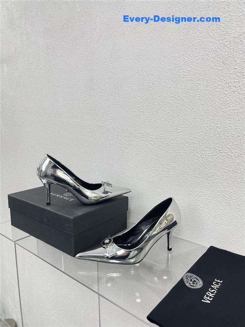Versace patent leather high heel shoes