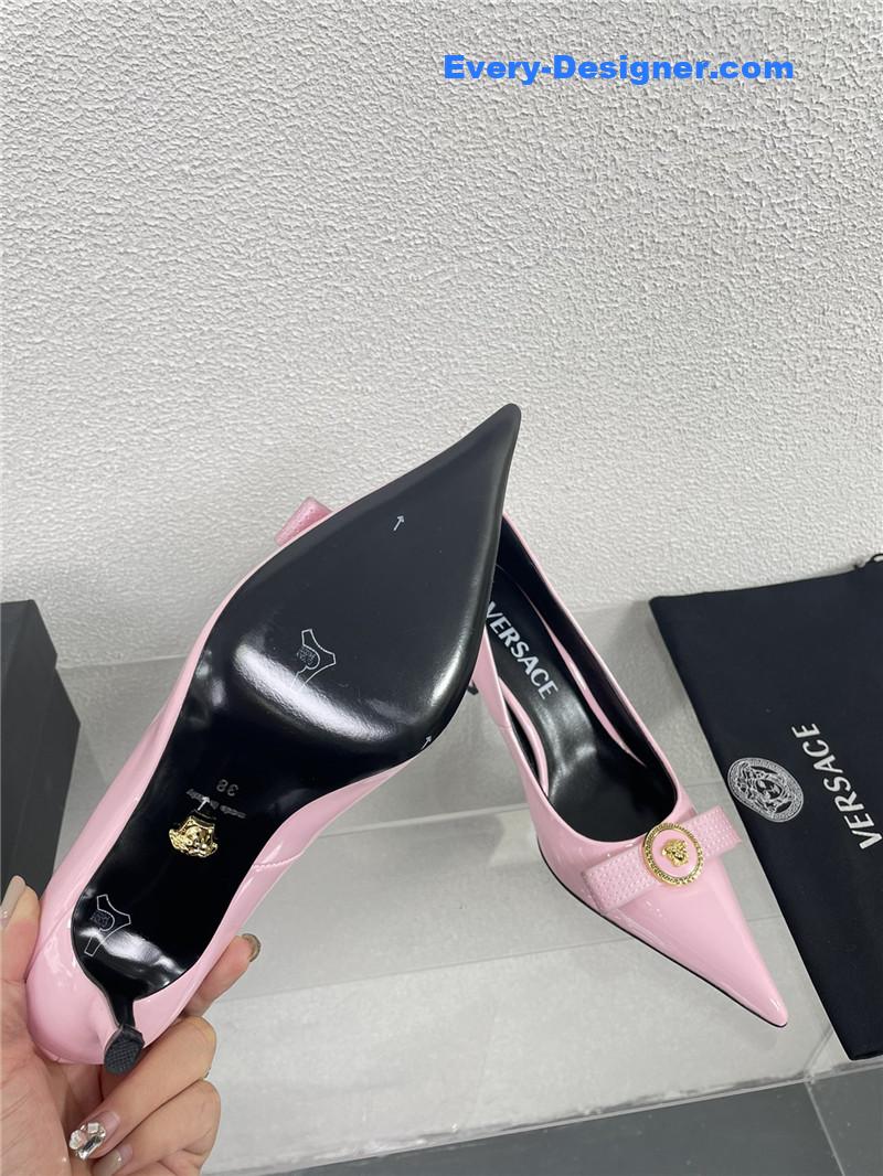 Versace patent leather high heel shoes