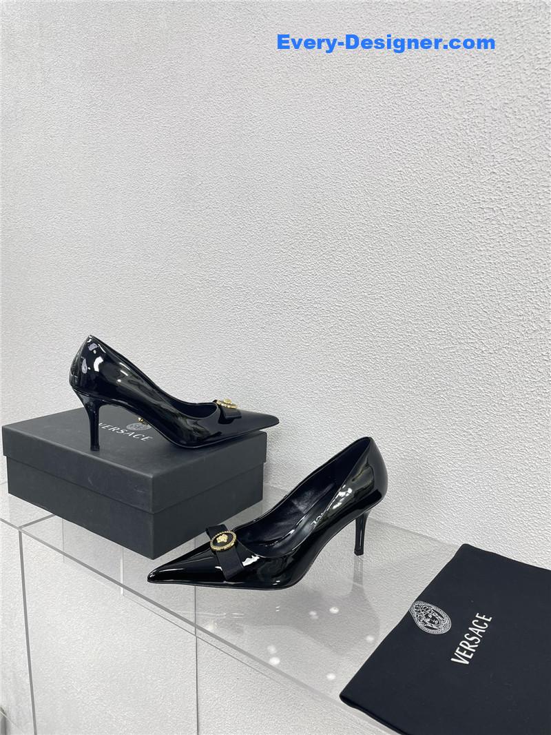 Versace patent leather high heel shoes