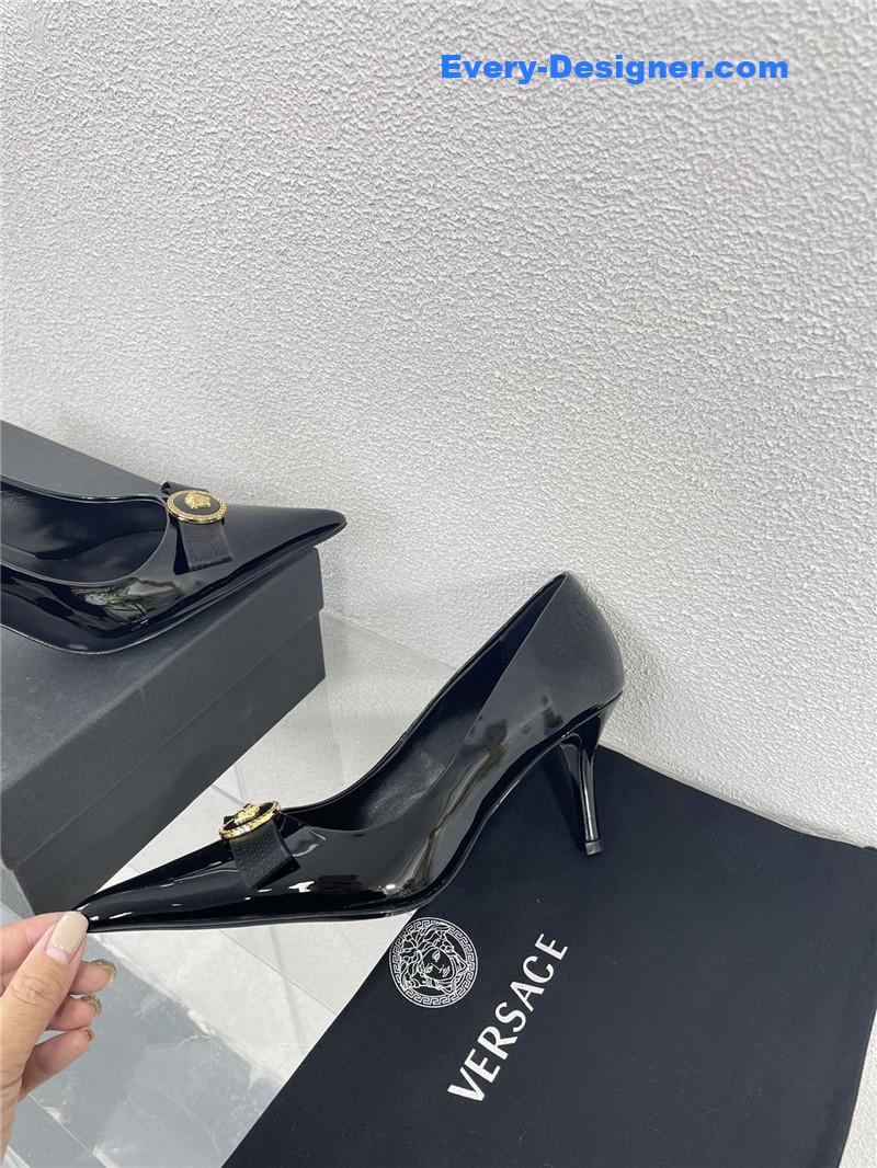 Versace patent leather high heel shoes