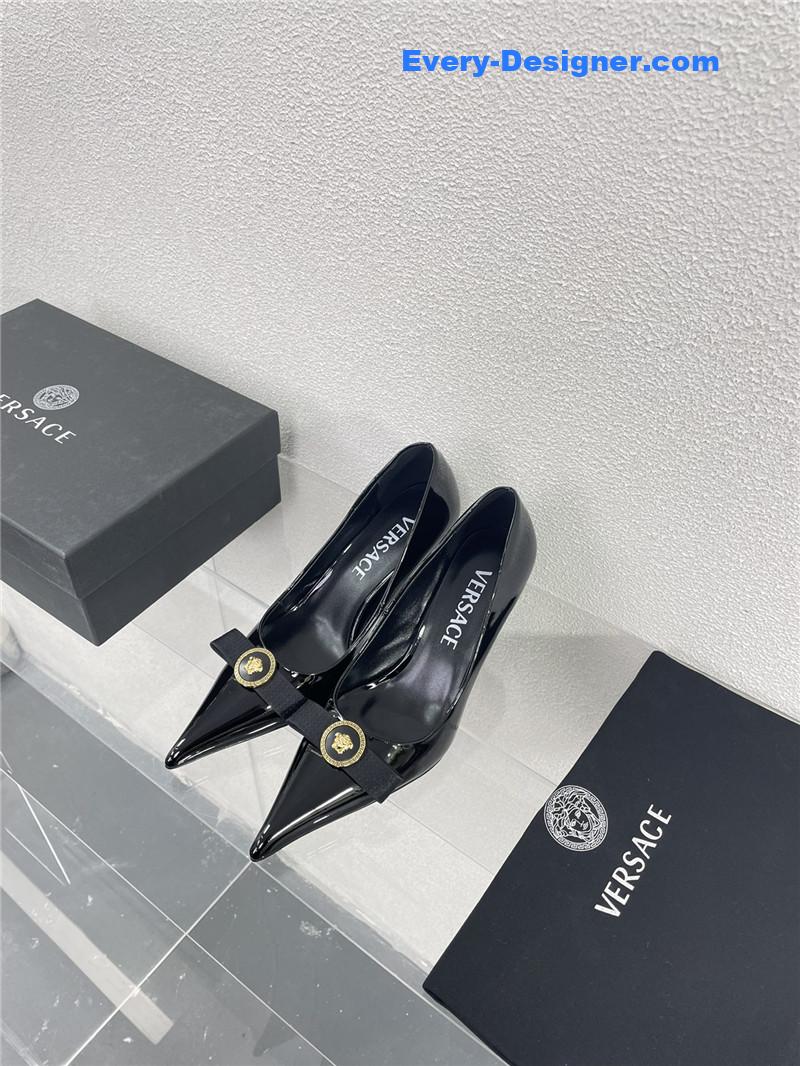 Versace patent leather high heel shoes