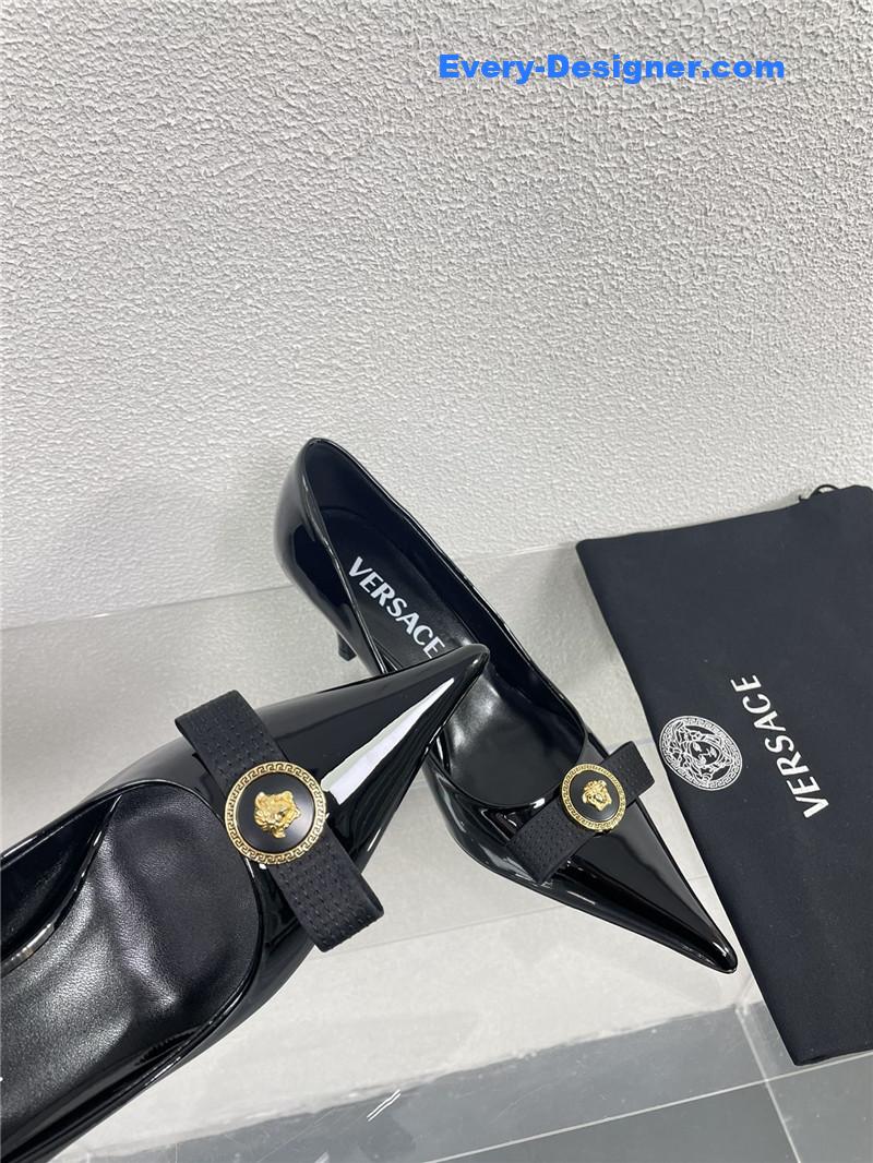 Versace patent leather high heel shoes