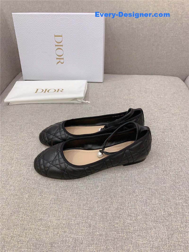 d10r new D1am0nd pearl flat shoes