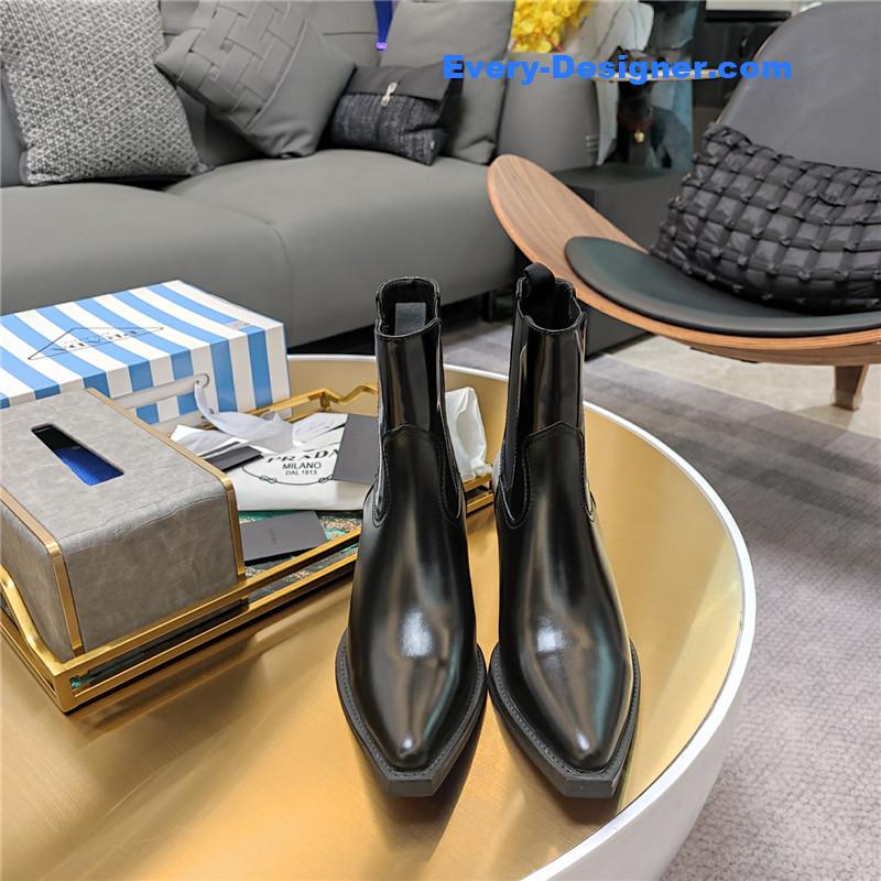 Pra*a brushed leather ankle boots