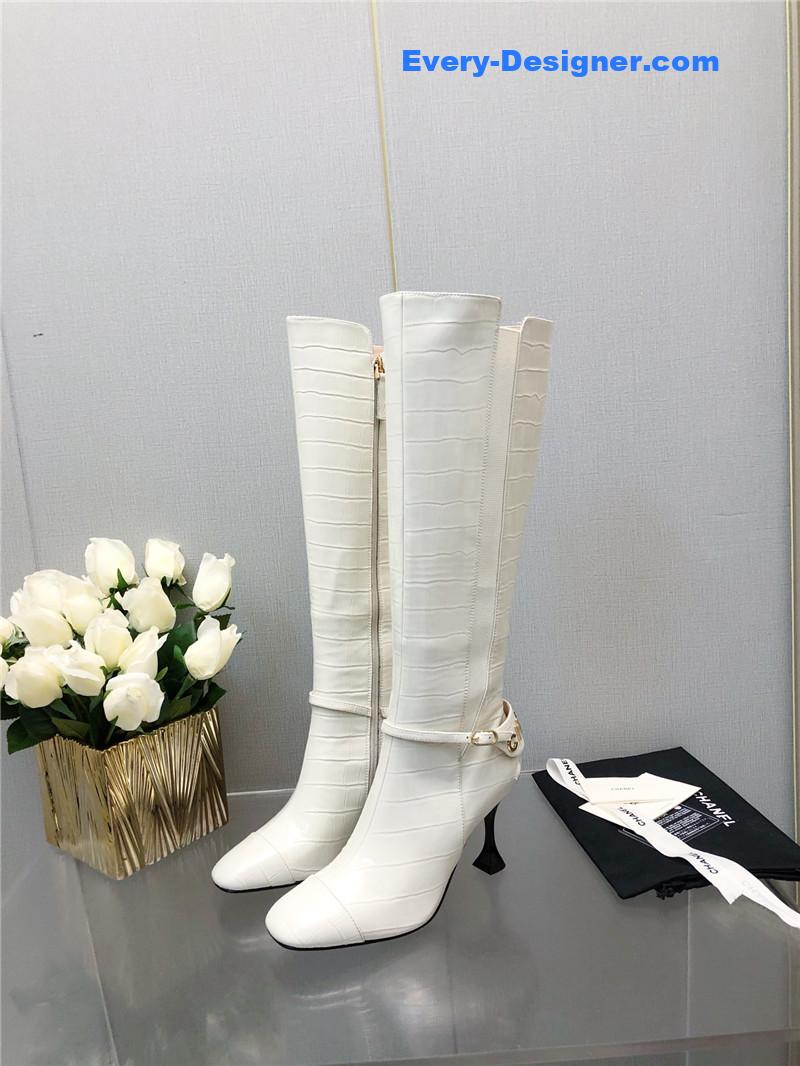 Ch**el new crocodile pattern high heel boots